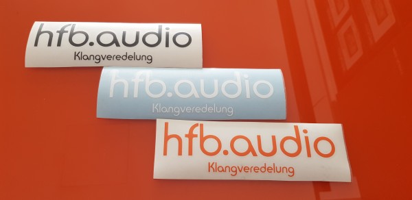 "hfb.audio Klangveredelung"-Aufkleber - geplottet - ca. 20x5,6cm