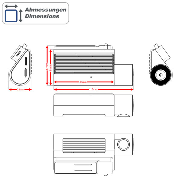 AMPIRE DC7-PRO 2-Kanal Dashcam,