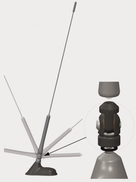 Gelenk zur Nachrüstung von 16V Dachantennen