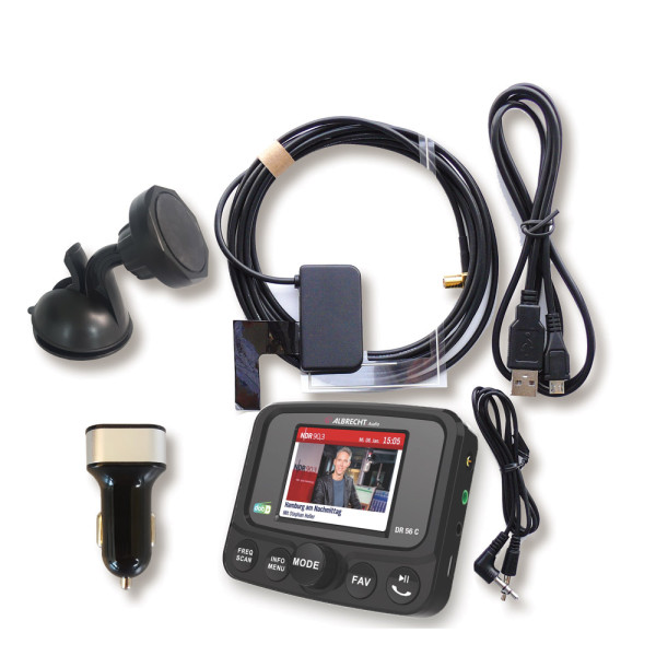 Albrecht DR 56 C DAB+ Autoradio Adapter mit Farbdisplay