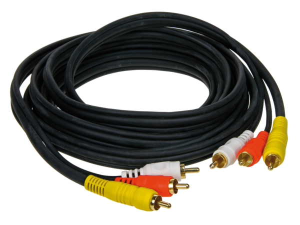 A/V Kabel 3 m / 3 Stecker rot-weiß-gelb