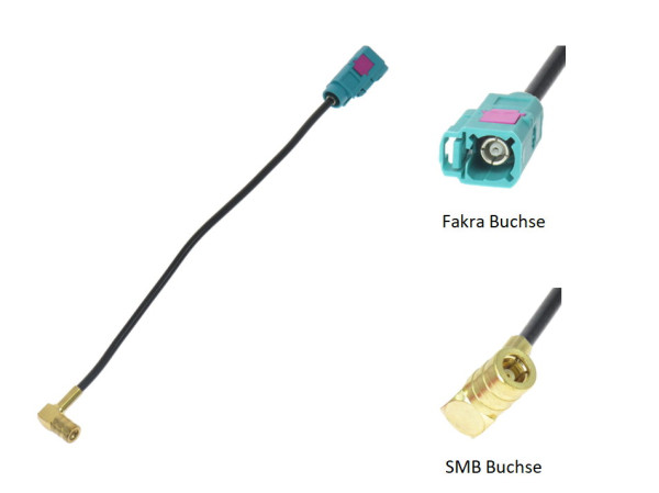 Antennenadapter FAKRA Buchse - SMB Buchse abgewinkelt (DABSPL)