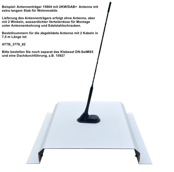 Antennenträger weiß für 1 Wohnmobilantenne 360*360*1,5 mm