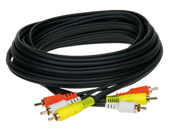 A/V Kabel 5 m / 3 Stecker rot-weiß-gelb