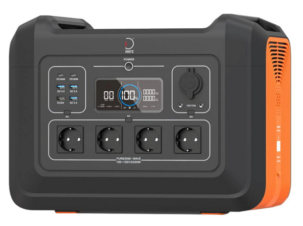 Dietz 2400W Tragbare Power Station LiFePO4 2232Wh