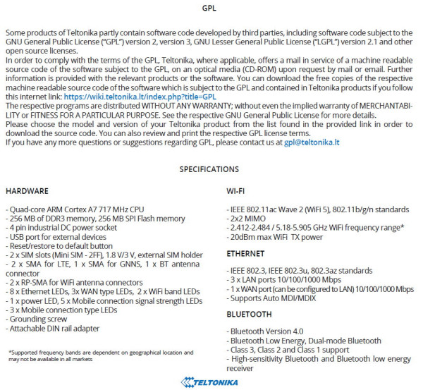 Teltonika RutX11, Cat6 bis 300 Mbit/s LTE/WLAN Router