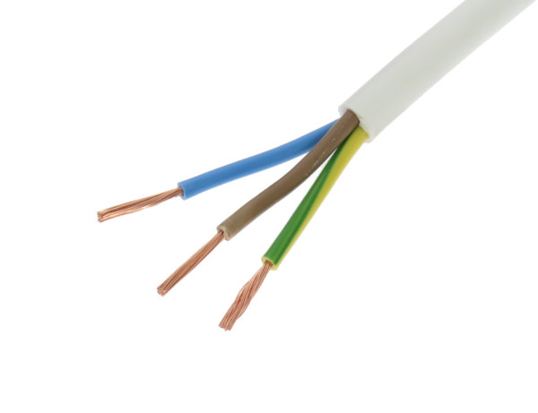 230V Stromkabel weiß 3x1,5 mm² flexibel mit Schutzleiter