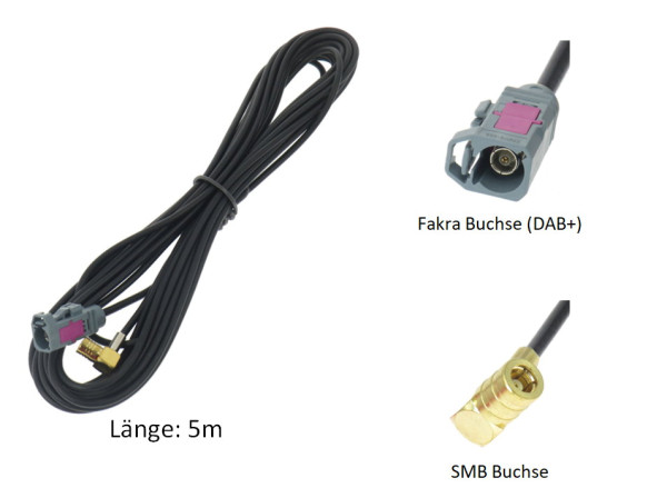 Antennenverlängerung Fakra Buchse - SMB Buchse, 500 cm