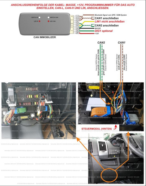 CAN Bus Wegfahrsperre für Fiat Ducato Modell 2020 bis 2022 (EURO6) inkl. 2 TAGs