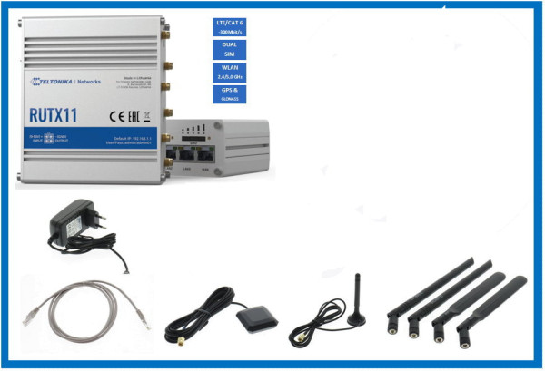 Teltonika RutX11, Cat6 bis 300 Mbit/s LTE/WLAN Router