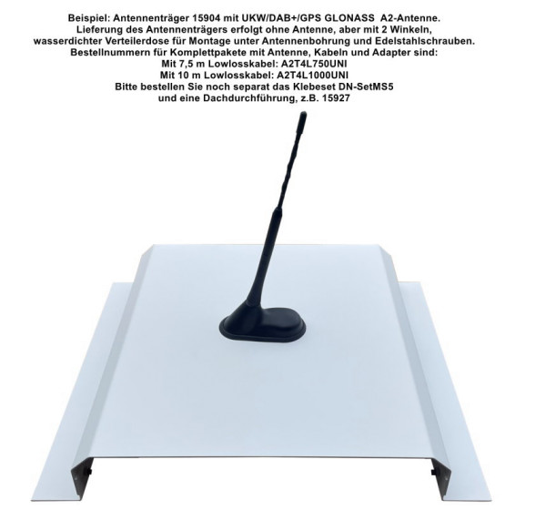 Antennenträger weiß für 1 Wohnmobilantenne 360*360*1,5 mm