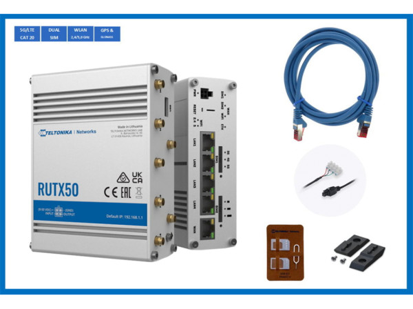 Komplettset Teltonika 5G Router inkl. Dachantenne Internet + FM + DAB+